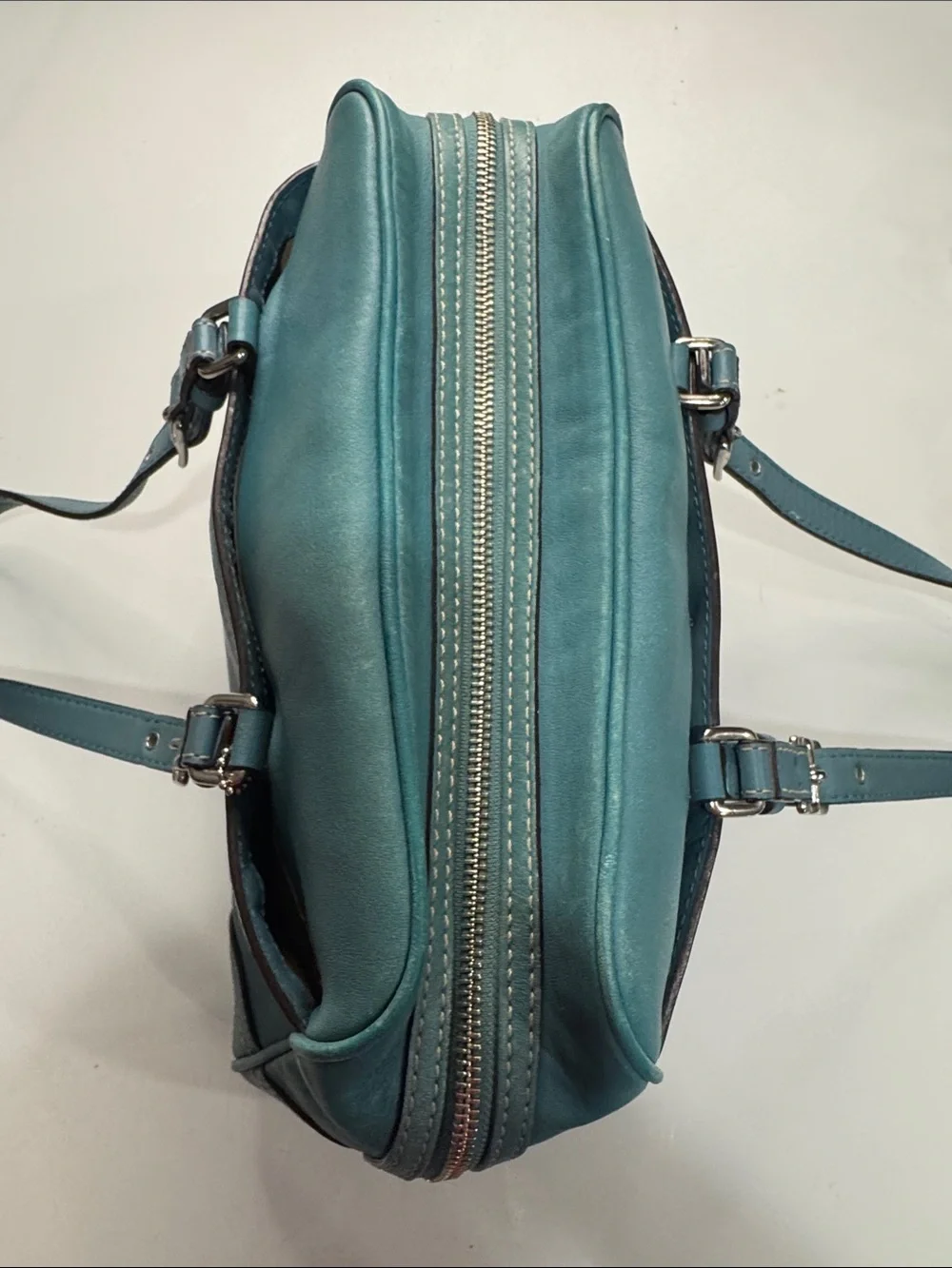Coach Hamptons Teal Leather Satchel